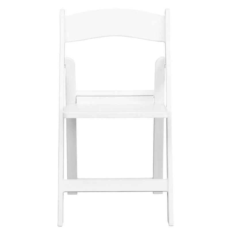 2 Pk. HERCULES Series 1000 lb. Capacity White Resin Folding Chair with Slatted Seat [2-LE-L-1-WH-SLAT-GG] Fl Furniture