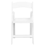 2 Pk. HERCULES Series 1000 lb. Capacity White Resin Folding Chair with Slatted Seat [2-LE-L-1-WH-SLAT-GG] Fl Furniture
