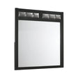 Carlton Upholstered Rectangular Mirror Black - 215864 Pie's Variety Store