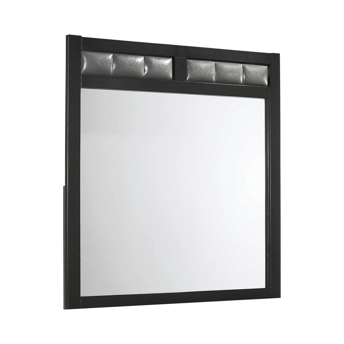Carlton Upholstered Rectangular Mirror Black - 215864 Pie's Variety Store