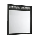 Carlton Upholstered Rectangular Mirror Black - 215864 Pie's Variety Store