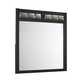Carlton Upholstered Rectangular Mirror Black - 215864 Pie's Variety Store