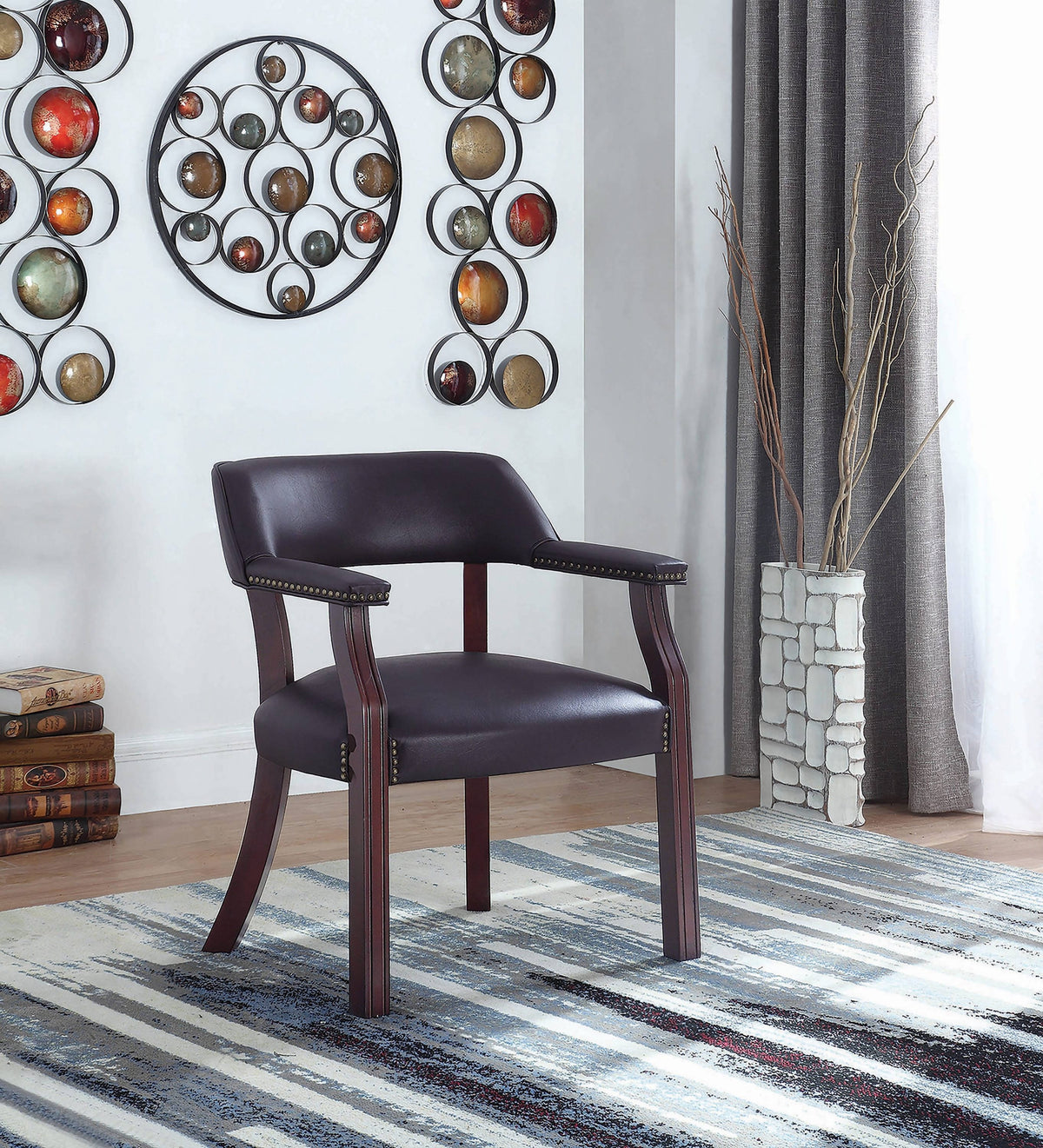 Office Chair With Nailhead Trim Blue