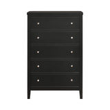 Carlton 5-Drawer Rectangular Chest Black - 215865 Pie's Variety Store