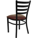HERCULES Series Black Ladder Back Metal Restaurant Chair - Black Vinyl Seat [XU-DG694BLAD-BLKV-GG] Pie's Variety Store