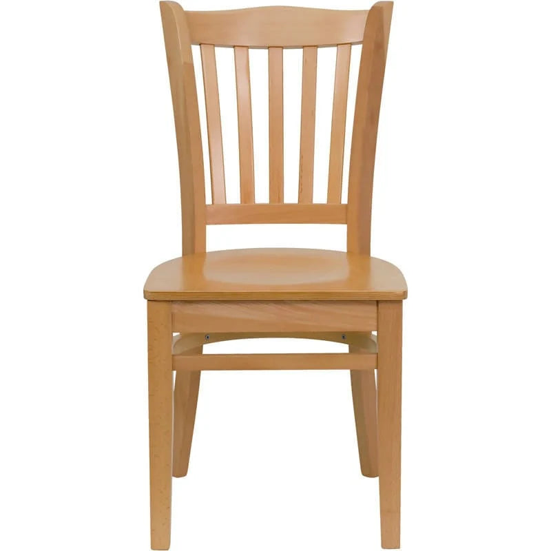 HERCULES Series Vertical Slat Back Natural Wood Restaurant Chair [XU-DGW0008VRT-NAT-GG] Pie's Variety Store
