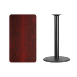 24'' x 42'' Rectangular Black Laminate Table Top with 24'' Round Bar Height Table Base [XU-BLKTB-2442-TR24B-GG] Fl Furniture