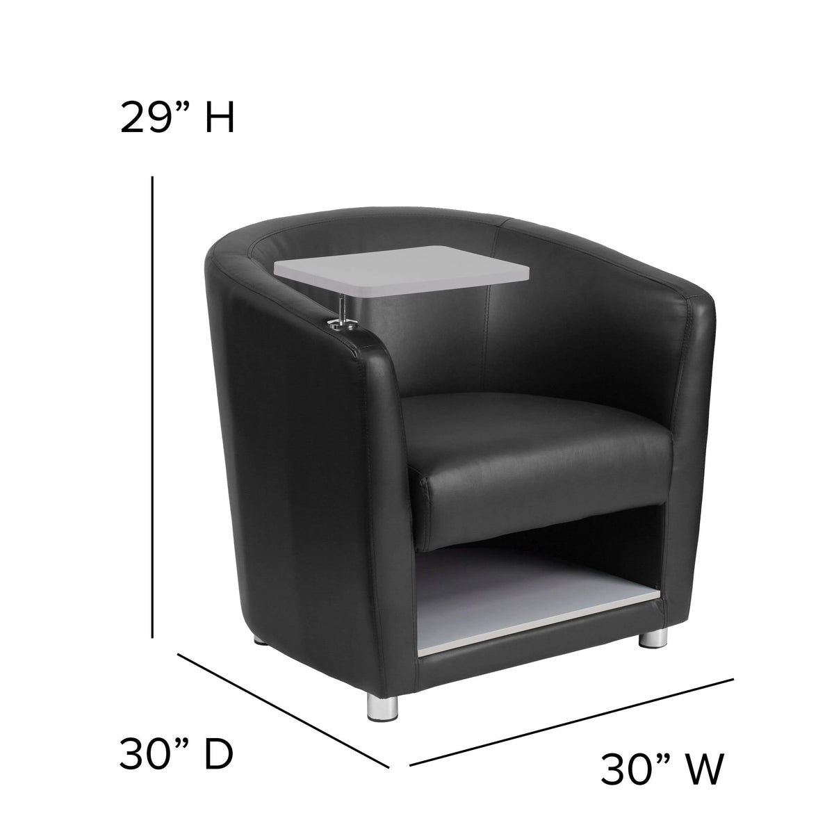  Chrome Legs and Under Seat Storage - BT-8220-BK-GG A-Z Store Nadia