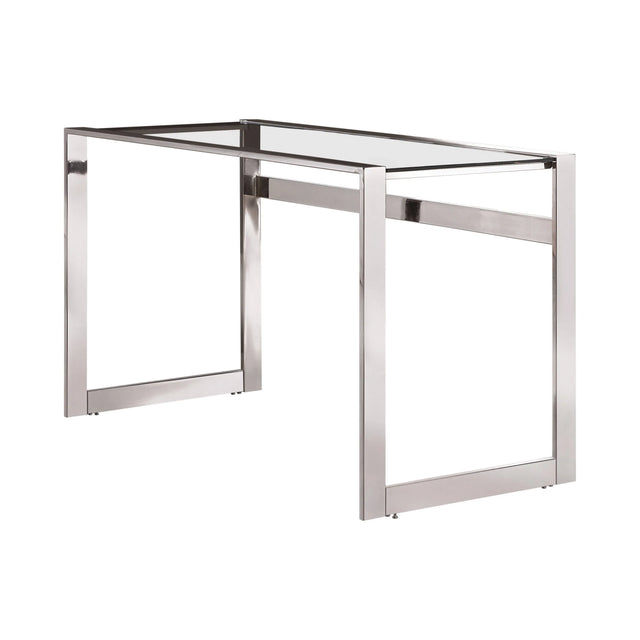 Hader Glass Top Writing Desk Chrome this desk is the ideal piece in a contemporary commercial or home office. - 800746 Pie's Variety Store