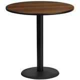 42'' Round Black Laminate Table Top with 24'' Round Bar Height Table Base [XU-RD-42-BLKTB-TR24B-GG] Pie's Variety Store