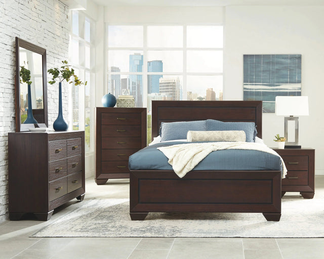 Kauffman Queen Panel Bed Dark Cocoa 4PC Set - SET4PC204391Q Pie's Variety Store