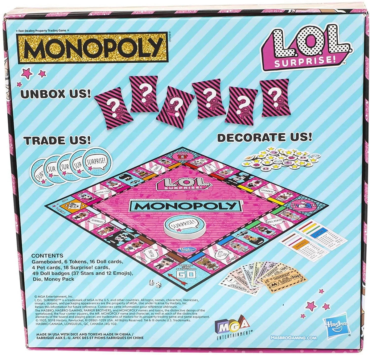 Monopoly Game: L.O.L. Surprise! Edition Board Game - E7572 Pie's Variety Store