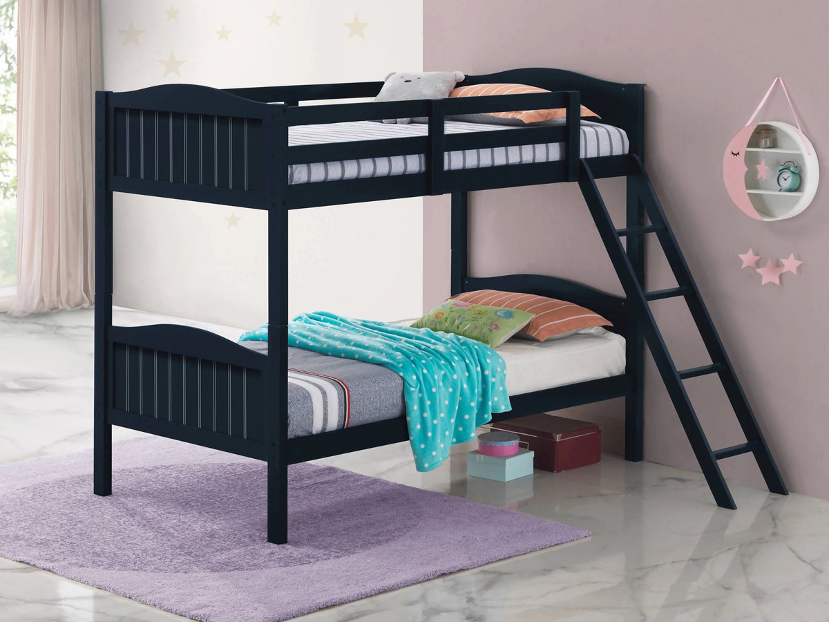 Littleton Twin/Twin Bunk Bed With Ladder Blue - 405053BLU A-Z Store Nadia