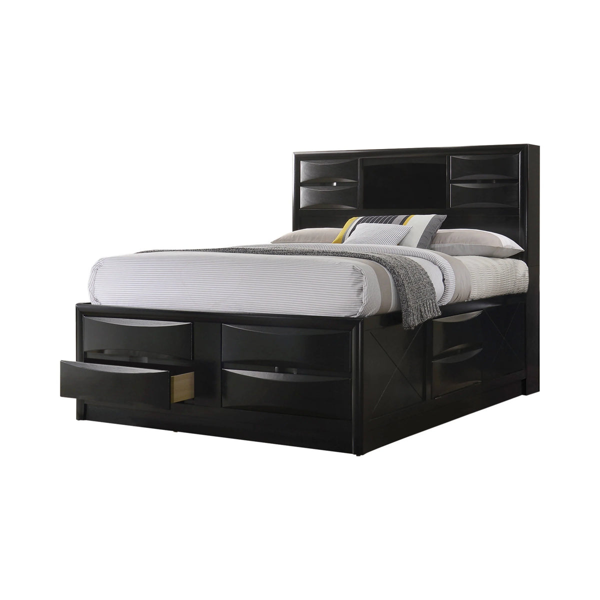 Briana Eastern King Platform Storage Bed Black - 202701KE Pie's Variety Store