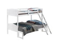 Littleton Twin/Full Bunk Bed With Ladder White - 405054WHT A-Z Store Nadia