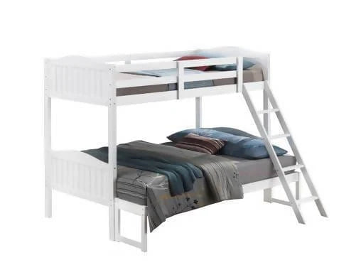 Littleton Twin/Full Bunk Bed With Ladder White - 405054WHT A-Z Store Nadia