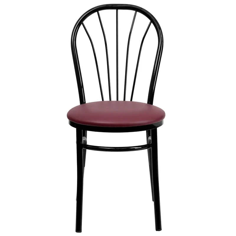 HERCULES Series Fan Back Metal Chair - Burgundy Vinyl Seat [XU-698B-BGV-GG] Pie's Variety Store
