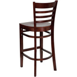 HERCULES Series Ladder Back Mahogany Wood Restaurant Barstool [XU-DGW0005BARLAD-MAH-GG] Pie's Variety Store