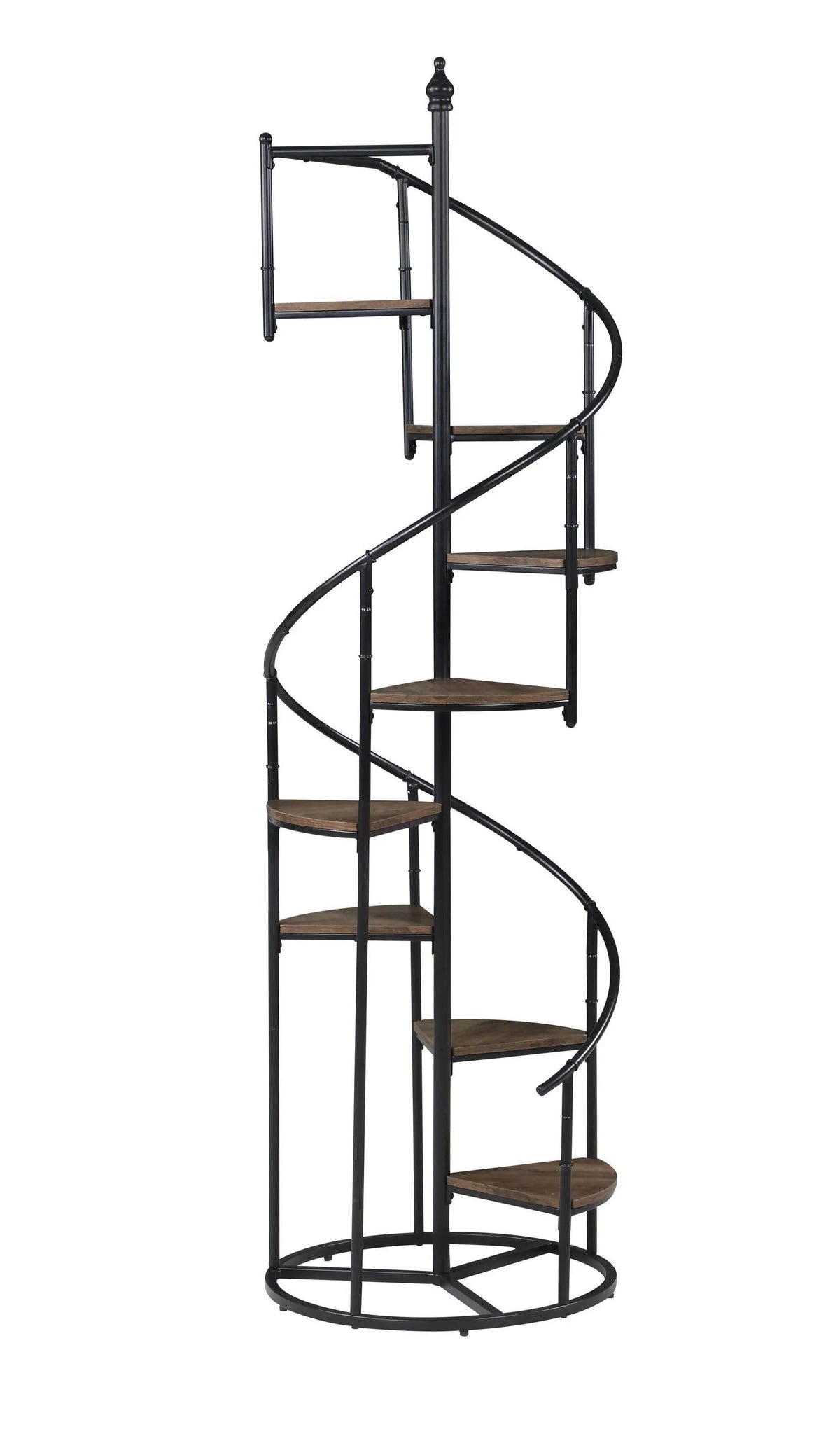 8-Shelf Staircase Bookcase Rustic Brown And Black - 805675 Pie's Variety Store