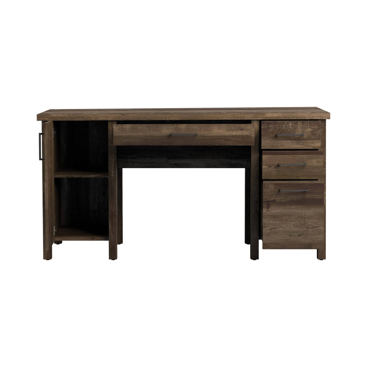 Tolar 4-Drawer Adjustable Shelf Office Desk Rustic Oak - 803581 coastmega