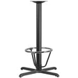 30'' x 30'' Restaurant Table X-Base with 3'' Dia. Bar Height Column and Foot Ring [XU-T3030-BAR-3CFR-GG] Fl Furniture