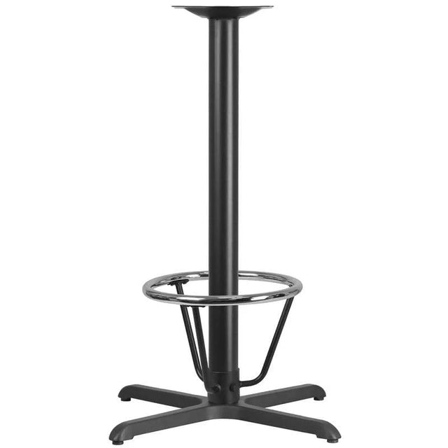 30'' x 30'' Restaurant Table X-Base with 3'' Dia. Bar Height Column and Foot Ring [XU-T3030-BAR-3CFR-GG] Fl Furniture