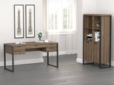 Pattinson 4-Drawer Writing Desk Aged Walnut And Gunmetal - 803371 Pie's Variety Store