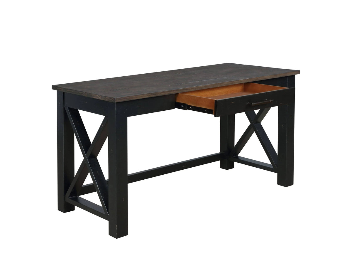Deerfield Writing Desk Rustic Latte And Vintage Black - 881271 Pie's Variety Store