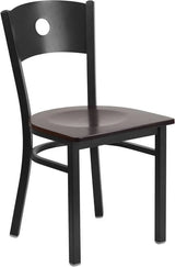 HERCULES Series Black Circle Back Metal Restaurant Chair - Cherry Wood Seat [XU-DG-60119-CIR-CHYW-GG] Pie's Variety Store