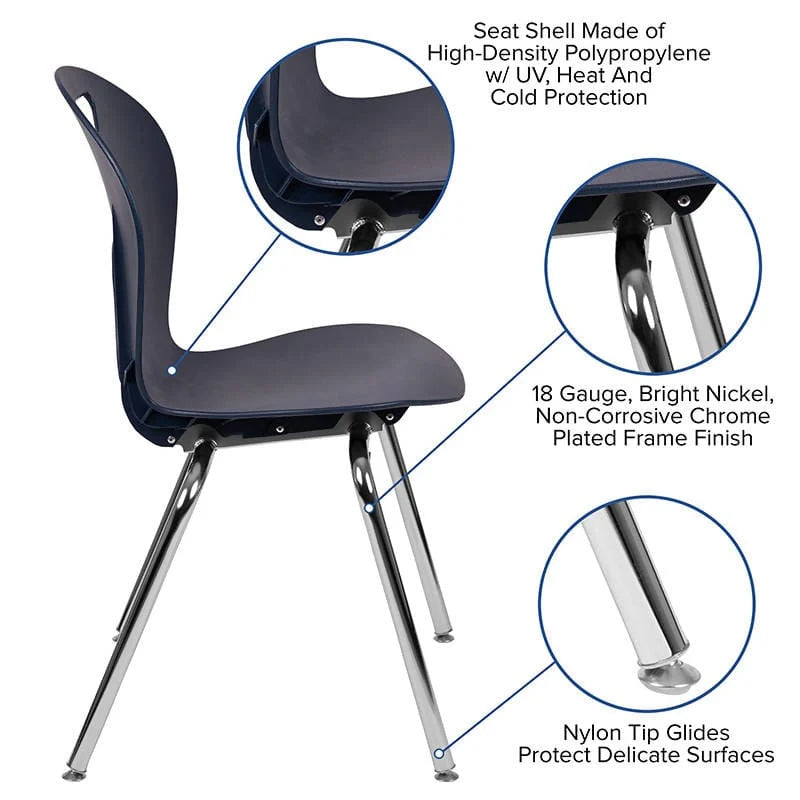 Advantage Titan Black Student Stack School Chair - 18-inch [ADV-TITAN-18BLK] Pie's Variety Store