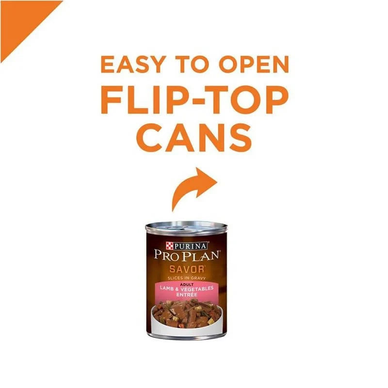 Purina Pro Plan SAVOR Adult Lamb & Vegetables Entrée Slices In Gravy Wet Dog Food - 03810002675 Pie's Variety Store