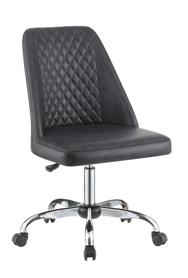 Upholstered Tufted Back Office Chair Grey And Chrome -this stylish chair in a modern home office for comfort and versatility. 881196 Pie's Variety Store