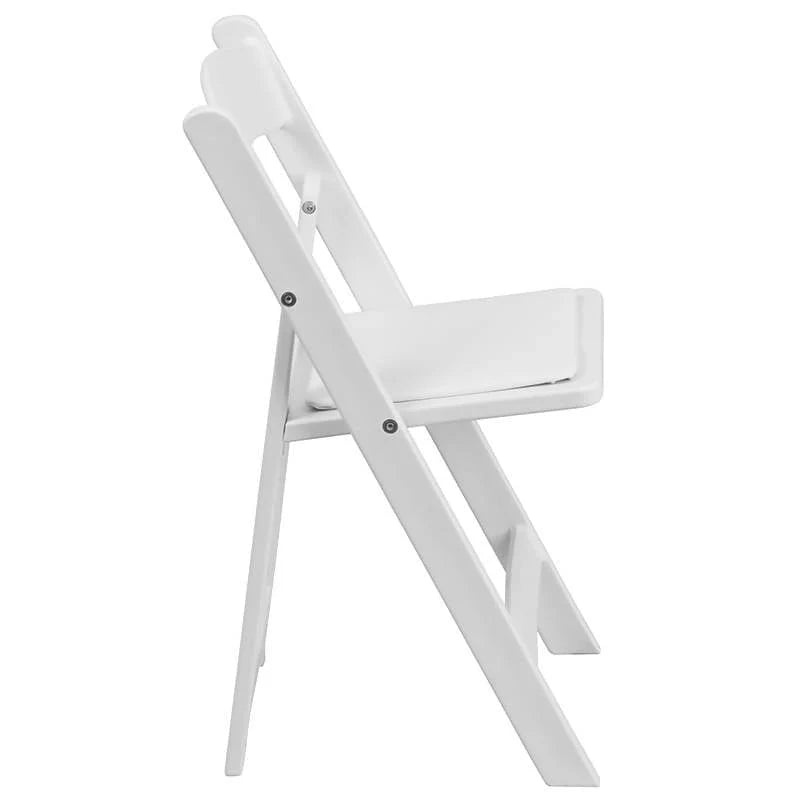 Kids Folding Chairs with Padded Seats | Set of 2 White Resin Folding Chair with Vinyl Padded Seat for Kids [2-LE-L-1K-GG] Pie's Variety Store